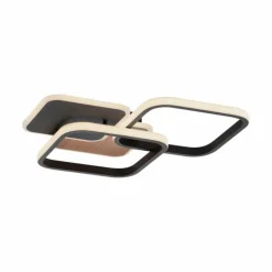 Plafonnier Leuchten-Direkt SEVENT LED Couleur bois, Noir, 1 lumière