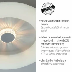 Plafonnier Leuchten-Direkt VERTIGO LED Blanc, 1 lumière, Télécommandes