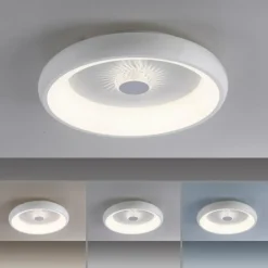 Plafonnier Leuchten-Direkt VERTIGO LED Blanc, 1 lumière, Télécommandes