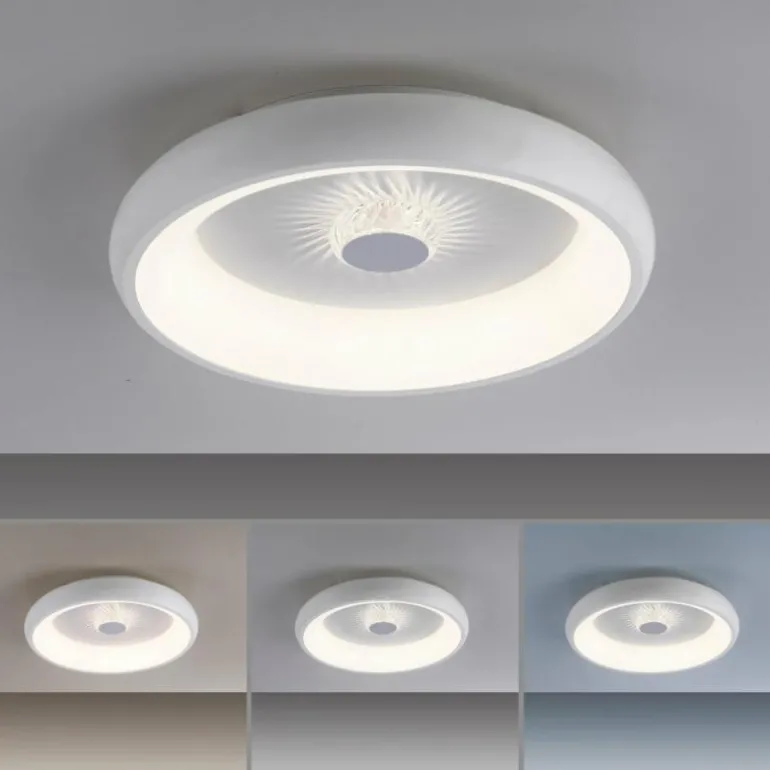 Plafonnier Leuchten-Direkt VERTIGO LED Blanc, 1 lumière, Télécommandes