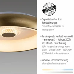 Plafonnier Leuchten-Direkt VERTIGO LED Or, 1 lumière, Télécommandes