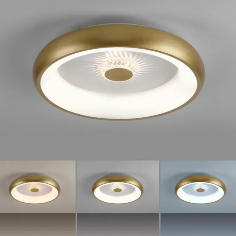 Plafonnier Leuchten-Direkt VERTIGO LED Or, 1 lumière, Télécommandes