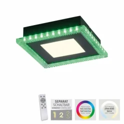 Plafonnier Leuchten-Direkt ACRI LED Noir, 2 lumières, Télécommandes