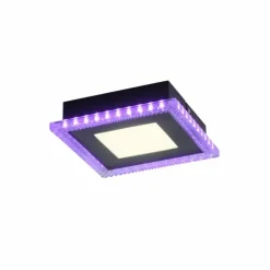 Plafonnier Leuchten-Direkt ACRI LED Noir, 2 lumières, Télécommandes