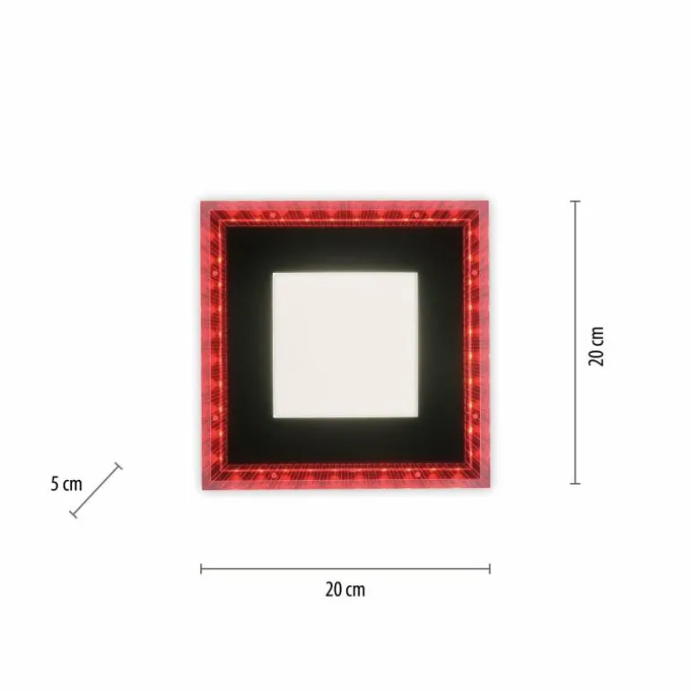 Plafonnier Leuchten-Direkt ACRI LED Noir, 2 lumières, Télécommandes