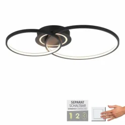 Plafonnier Leuchten-Direkt ASMINA LED Noir, 2 lumières