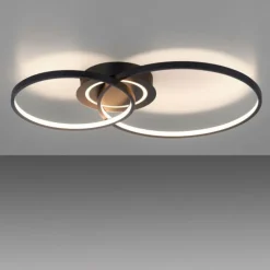 Plafonnier Leuchten-Direkt ASMINA LED Noir, 2 lumières