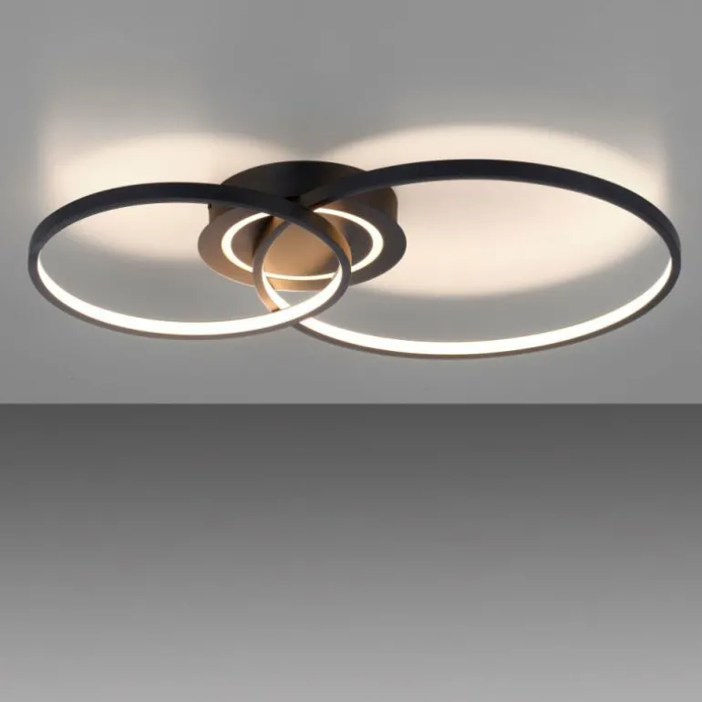 Plafonnier Leuchten-Direkt ASMINA LED Noir, 2 lumières