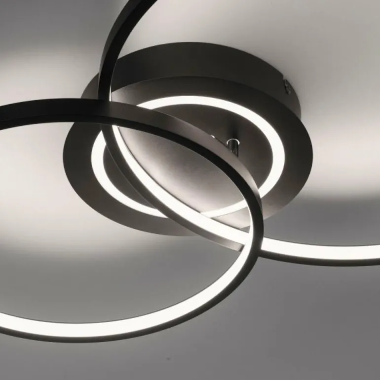 Plafonnier Leuchten-Direkt ASMINA LED Noir, 2 lumières