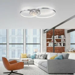 Plafonnier Leuchten-Direkt ASMINA LED Argenté, 2 lumières