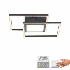 Plafonnier Leuchten-Direkt ASMIN LED Noir, 1 lumière