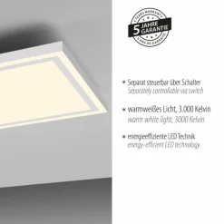 Plafonnier Leuchten-Direkt BEDGING LED Blanc, 1 lumière