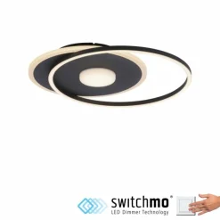 Plafonnier Leuchten-Direkt DOMINO LED Noir, 1 lumière