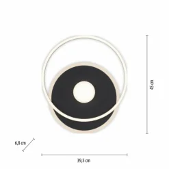 Plafonnier Leuchten-Direkt DOMINO LED Noir, 1 lumière