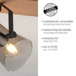 Plafonnier Leuchten-Direkt GREEN LANGSTRÖM Écru, Noir, 2 lumières