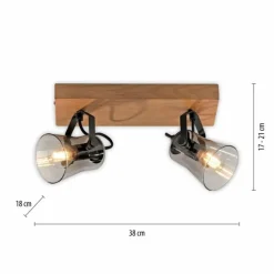 Plafonnier Leuchten-Direkt GREEN LANGSTRÖM Écru, Noir, 2 lumières