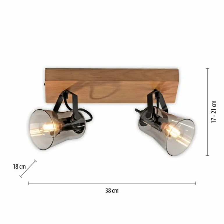 Plafonnier Leuchten-Direkt GREEN LANGSTRÖM Écru, Noir, 2 lumières