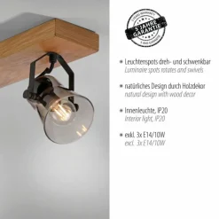 Plafonnier Leuchten-Direkt GREEN LANGSTRÖM Écru, Noir, 3 lumières