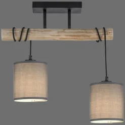 Plafonnier Leuchten-Direkt GREEN TRIBU Écru, Noir, 2 lumières