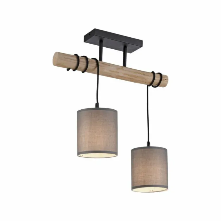 Plafonnier Leuchten-Direkt GREEN TRIBU Écru, Noir, 2 lumières