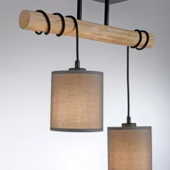 Plafonnier Leuchten-Direkt GREEN TRIBU Écru, Noir, 2 lumières