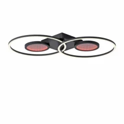 Plafonnier Leuchten-Direkt TUNEL LED Noir, 1 lumière, Télécommandes, Changeur de couleurs