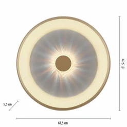 Plafonnier Leuchten-Direkt VERTIGO LED Or, 1 lumière, Télécommandes