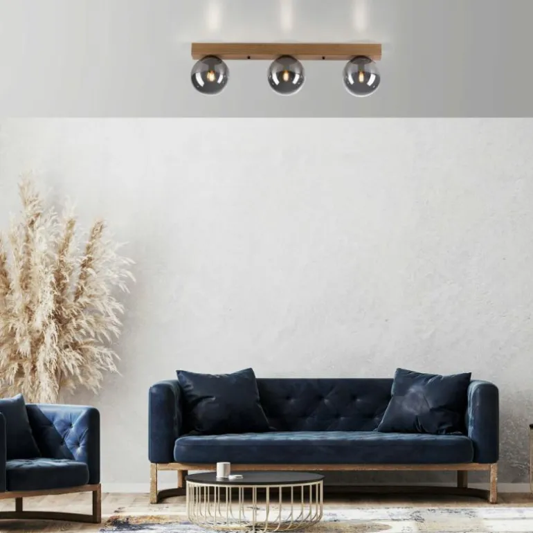 Plafonnier Leuchten-Direkt GREEN WIDOW Écru, Noir, 3 lumières