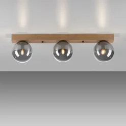 Plafonnier Leuchten-Direkt GREEN WIDOW Écru, Noir, 3 lumières