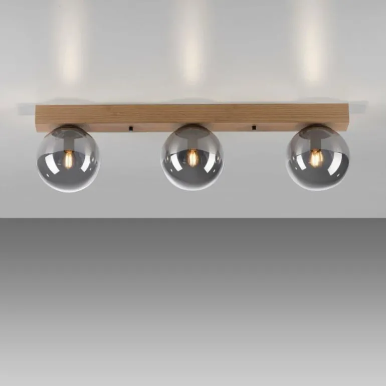 Plafonnier Leuchten-Direkt GREEN WIDOW Écru, Noir, 3 lumières