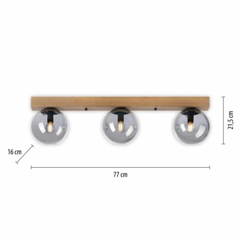 Plafonnier Leuchten-Direkt GREEN WIDOW Écru, Noir, 3 lumières