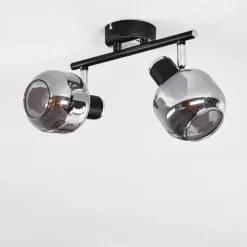 Plafonnier Lexington Chrome, Noir, 2 lumières