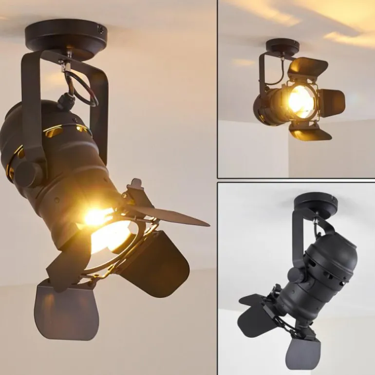 Plafonnier Lichinga Noir, 1 lumière