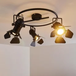 Plafonnier Lichinga Noir, 3 lumières