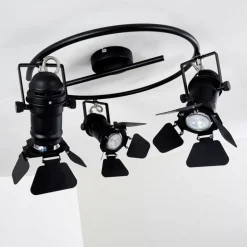 Plafonnier Lichinga Noir, 3 lumières