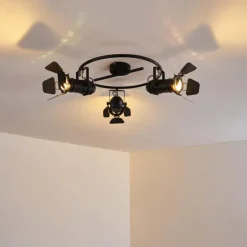 Plafonnier Lichinga Noir, 3 lumières