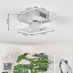 Plafonnier Liestal LED Nickel mat, 1 lumière