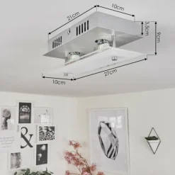 Plafonnier Liestal LED Nickel mat, 2 lumières