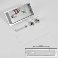 Plafonnier Liestal LED Nickel mat, 2 lumières