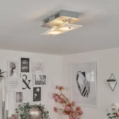 Plafonnier Liestal LED Nickel mat, 2 lumières