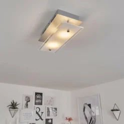 Plafonnier Liestal LED Nickel mat, 2 lumières