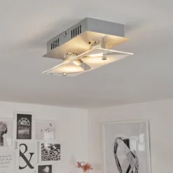 Plafonnier Liestal LED Nickel mat, 2 lumières