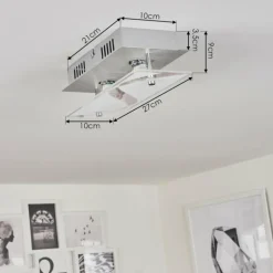 Plafonnier Liestal LED Nickel mat, 2 lumières