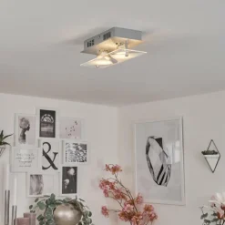 Plafonnier Liestal LED Nickel mat, 2 lumières