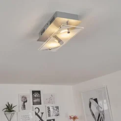 Plafonnier Liestal LED Nickel mat, 2 lumières