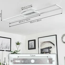 Plafonnier Lillavois LED Blanc, 1 lumière, Télécommandes