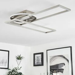 Plafonnier Lillavois LED Nickel mat, 1 lumière, Télécommandes