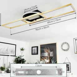 Plafonnier Lillavois LED Noir, 1 lumière, Télécommandes