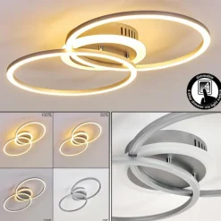 Plafonnier Lithgow LED Argenté, 1 lumière