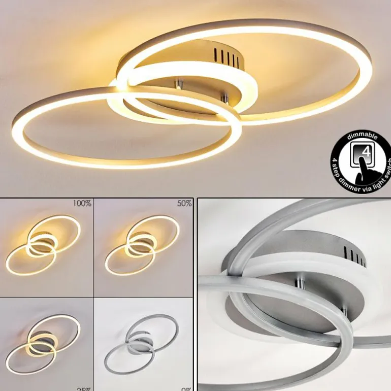 Plafonnier Lithgow LED Argenté, 1 lumière